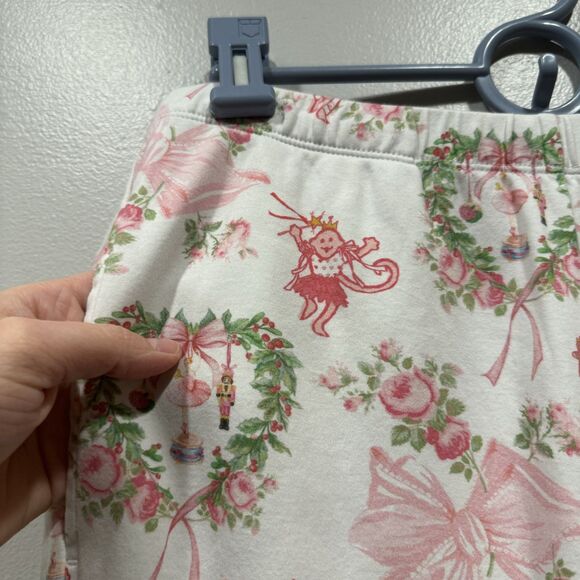 Roller Rabbit LoveShackFancy Merry Monkey Beaux Pajamas Holiday Pink Women Small - Picture 12 of 12